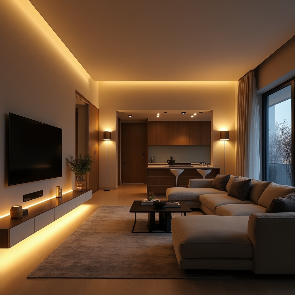 Modern LED lighting installation